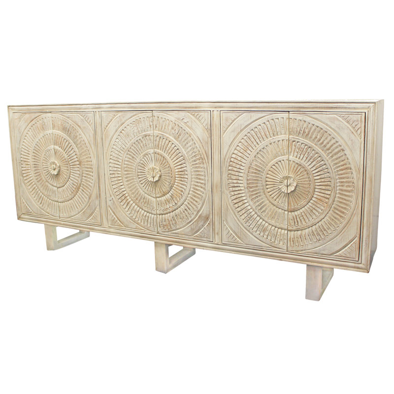 Langley Street® Grasser 95'' Wide Acacia Solid Wood Sideboard &amp; Reviews ...